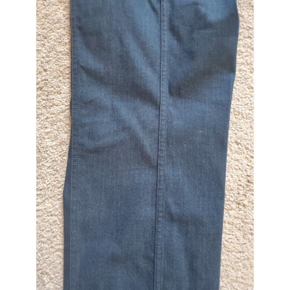 St John Dark Blue Denim Straight Leg High Rise Designer Jeans, Women's Size 14 - Picture 10 of 11
